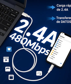 Cable Original iPhone USB-C a Lightning 1 m Blanco (Nuevo Sin empaque)