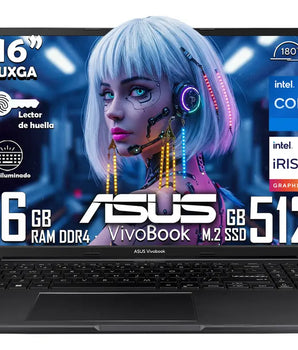 Laptop Asus Vivobook F1605v Intel Core I7-1355u 512gb 16gb Ram Retroiluminado Lector De Huella