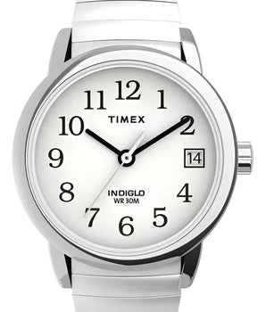 Reloj Timex - Mujer Correa Extensible Easy Reader De 25 Mm Correa Acero Inoxidable Bisel Plateado