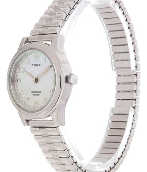 Women's Timex Essex Avenue Mother Of Pearl Expansion Correa Plateado Bisel Plateado Fondo Plateado