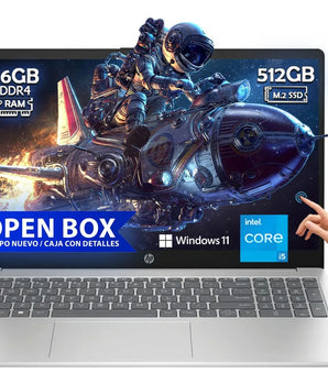 Laptop Hp 15-fd005dx Core I5-1235u 16gb Ram 512gb Ssd Touch - Plateado (Nuevo con caja abierta)