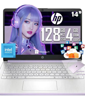 Laptop Hp 14-dq6014 Intel N150 128gb 4gb Ddr5 W11h + Office