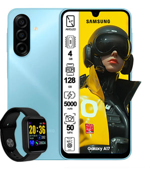 Celular Samsung Galaxy A17 4g 4gb 128gb Azul Dual Sim + Kit Azul Claro