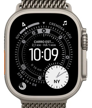 Apple Watch Ultra 3 GPS + Cellular • Caja de titanio natural de 49 mm • Correa estilo milanés de titanio natural - M